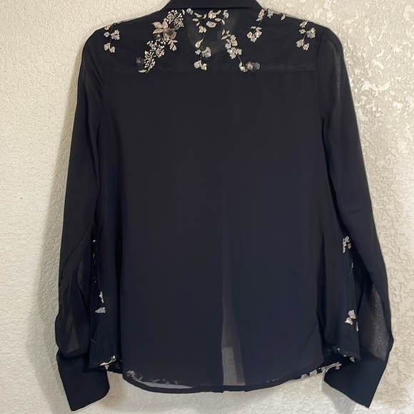 Worthington  Black Sequin Sheer Blouse - Picture 8 of 9